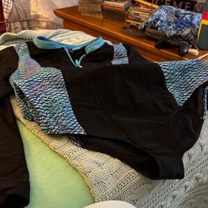 Black and Blue Women's Teddy Jacket